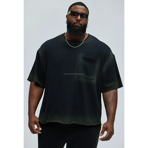 Haute vente Streetwear Vintage surdimensionné culture goutte épaule chemise en détresse soleil fané blanc t-shirt coton T-shirts 100% coton - Product Image 5