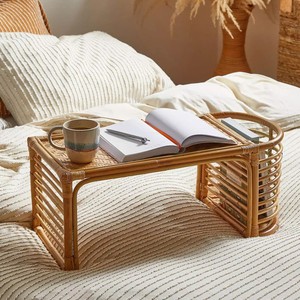 High Quality Handcrafted Natural Rattan <b>Lap</b> <b>Desk</b> Laptop Bed <b>Tray</b> Table with Magazine Rack Suitable for Bedroom & Sofa Use - Product Image 4