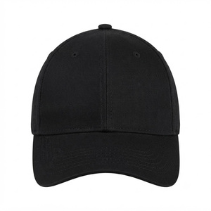 Gorra de Béisbol Negra de 6 Paneles, Ajustable, de Tela Twill, Unisex, Casual, de Color Sólido, para Adultos - Product Image 1