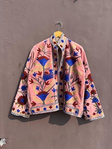 Premium Luxurious Traditional Handcrafted Indian Artisanal Rajasthani Ethnic Festive Wear Women Pink Velvet <b>Jacket</b> - Product Image 1