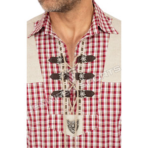 Wholesale <b>Men's</b> German Bavarian Oktoberfest <b>Clothes</b> Halloween Beer <b>Festival</b> Parties Shirt Half Sleeves <b>Men</b> Oktoberfest Costume - Product Image 2