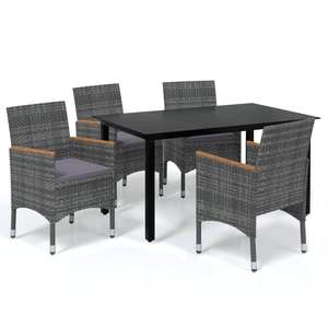 Juego de Comedor Gris Oscuro para Jardín, Muebles de Exterior Elegantes y Duraderos - Product Image 2