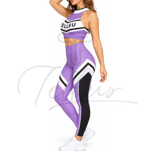 Custom New Sportswear Women's Yoga <b>Set</b> <b>Gym</b> Workout Solid Breathable Quick Dry Elastic Waist High Quality & <b>Cheap</b> Prices - Product Image 3