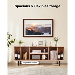 Mobile TV Boho da 58 pollici con capacità di carico di 350 libbre e ripiani regolabili - Product Image 4