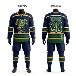 Uniforme de hockey sur glace en polyester premium 260 GSM, design à panneaux crème et bordeaux, respirant, durable, sublimation, logo personnalisé - Product Image 5