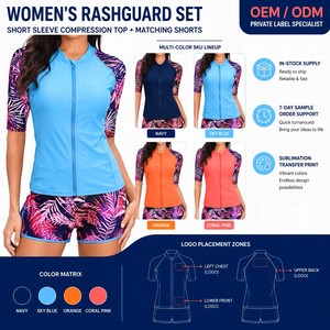 Wholesale Custom Women's Gym Running Fitness Legging Bra Set Full <b>Sleeve</b> Jacket with Zip Front Logo Quick Dry Rash Guard - Product Image 4