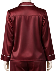 Conjunto de Pijama de Satén Amarillo Personalizado para Mujer, Manga Larga, con Botones, Estilo Seda, Ropa de Dormir de Dos Piezas, Conjunto Cómodo para Estar en Casa - Product Image 6