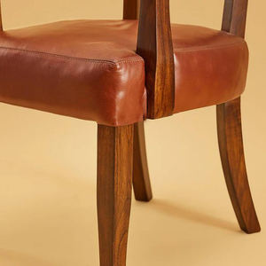 Premium Genuine Leather Low Seating <b>Chair</b> in Tan Color with Handmade Modern <b>Lounge</b> <b>Chair</b> with Strong Metal Frame - Product Image 3