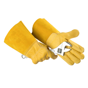 Nouveaux gants de soudage TIG en cuir de vachette jaune de 14 pouces avec doublure en Kevlar, vente chaude, gants de travail résistants à la chaleur pour soudeurs - Product Image 3