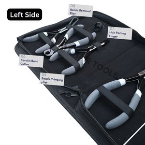 Kit professionnel de pinces pour extensions capillaires avec poignée en caoutchouc noir, pince à sertir pour micro-perles, outil de retrait de perles, boucle de traction et peigne à queue - Product Image 4