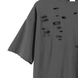เสื้อยืดคอกลมแขนสั้นสีดำทรงโอเวอร์ไซส์สำหรับผู้ชาย ผ้าฝ้ายถัก 100% พิมพ์ลายซิลค์สกรีน ผ้ากันยับ ระบายอากาศได้ดี - Product Image 3