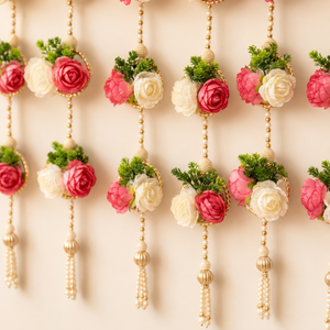 Guirnalda de Perlas y Flores para Colgar en la Pared, Decoración para Puerta, Fondo, Boda, Diwali, Decoración del Hogar - Product Image 3