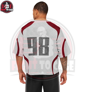 Camiseta de malla estilo hip hop personalizada, nueva llegada, venta al por mayor, ajuste holgado, jersey deportivo para entrenamiento, camisetas transpirables de verano para hombre - Product Image 5