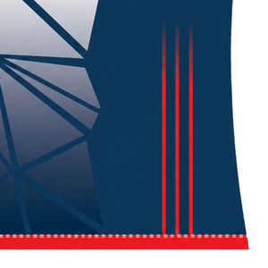 Camiseta Deportiva de Compresión Azul Marino, Roja y Blanca, de Manga Corta, Cuello Redondo, con Diseño Geométrico, para Entrenamiento Atlético - Product Image 3
