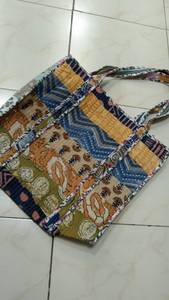 The Moountain Boy Color Blocked <b>Patchwork</b> Tote <b>Bag</b> with Ethnic Print Design Street Style for Spring and Summer Use - Product Image 2