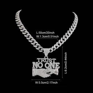 Collar de Plata de Ley 925 con Colgante de Letra Inicial Estilo Hip Hop Cubano, con Incrustaciones de Diamantes Moissanite, para Raperos - Product Image 5