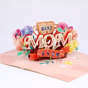 Carte pop-up 3D, meilleure carte de vœux faite à la main pour maman, thème fête des mères, cartes pop-up 3D, artisanat en papier 3D, carte de vœux pop-up 3D - Product Image 3