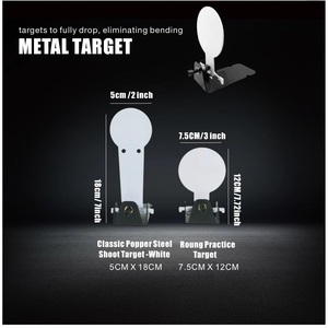 Kit de cible de tir en acier démontable portable, plaque <span class=keywords><strong>ronde</strong></span> blanche avec base réglable pour la pratique tactique et les exercices sur le stand de tir - Product Image 5