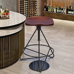 Minimalist Modern Wood Swivel Height <b>Adjustable</b> Bar <b>Stool</b> for Commercial Use in Outdoor and Workshop Settings - Product Image 1