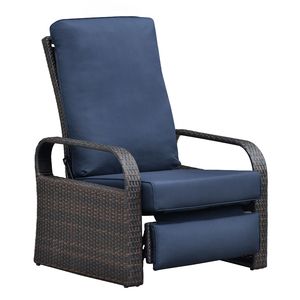 Sedia Reclinabile Automatica Regolabile da Esterno in Vimini con Cuscino Spesso 5,12 cm, Prodotto di Qualità Premium - Product Image 1