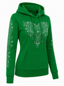 Women's 2026 <b>Rhinestone</b> Hoodie Casual Hooded Sweatshirt Lightweight Long Sleeve <b>Jacket</b> Soft Comfortable Everyday - Product Image 4