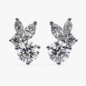 Pendientes de Diamantes Cultivados en Laboratorio con Corte Redondo de Oro de 14K, 1.40 Quilates, Certificados por IGI, Joyería Elegante para Mujer, Regalo - Product Image 2