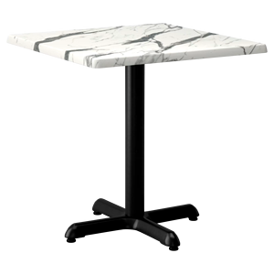 Table <span class=keywords><strong>de</strong></span> bistrot carrée avec plateau en <span class=keywords><strong>marbre</strong></span> et base en métal noir, table <span class=keywords><strong>de</strong></span> salle à manger moderne pour café et restaurant, mobilier commercial - Product Image 2