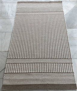 Tapis indien tissé à la main en jute et laine, prix fabricant direct usine, pour usage intérieur, motif zig-zag texturé. - Product Image 6