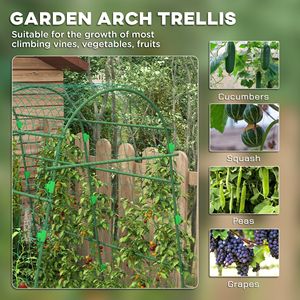 Traliccio da Giardino in Metallo 3D Facile da Montare 145x170x206 cm Verde con Rete per Piante Rampicanti e Recinzione - Product Image 4