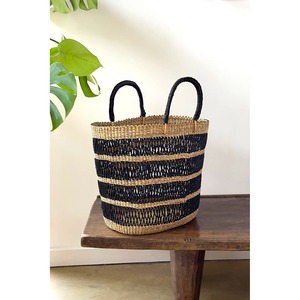 ตะกร้าหวายลายเส้นสีดำ ตะกร้าเก็บของทำมือ ขายส่ง เป็นมิตรกับสิ่งแวดล้อม ผลิตในเวียดนาม - Product Image 3