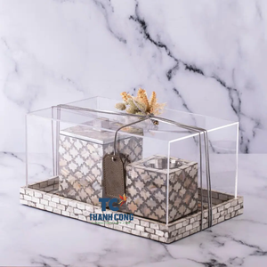 Ensembles de brûleur d'encens à incrustation de coquillage en nacre avec couvercle de plateaux acryliques/bougeoirs en coquillage - Product Image 4