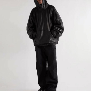 Chaqueta de Cuero Genuino para Hombre, Talla Grande, Invierno, con Capucha, Transpirable, Estilo Motero, Manga Larga, Servicio OEM, Venta al Por Mayor - Product Image 2