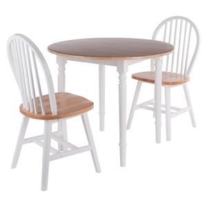 Sorella 3 pezzi tavolo da pranzo a goccia con Windsor sedie schema di colore bianco naturale per l'ambiente perfetto sala da pranzo - Product Image 1