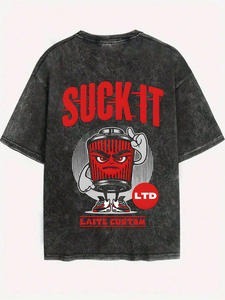 เสื้อยืดผู้ชายผ้าฝ้าย 100% คุณภาพสูง สกรีนโลโก้ได้ คอกลม ทรงโอเวอร์ไซส์ เสื้อยืดเปล่าสำหรับผู้ชาย - Product Image 4