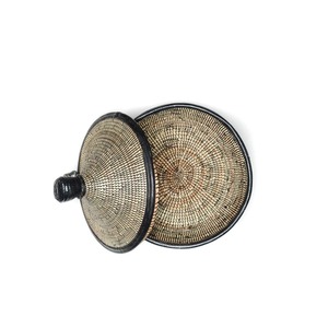 Cesta redonda de mimbre marino con tapa y lazo decorativo. Cesta de almacenamiento hecha a mano. Venta al por mayor. Ecológica. Hecho en Vietnam. - Product Image 5