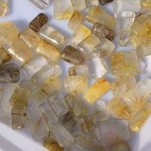 Vente en gros de cristaux naturels très demandés, pierres de guérison, tranches de quartz rutile doré en forme libre pour la fabrication de bijoux - Product Image 5