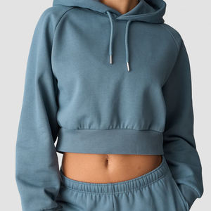 Sudadera con capucha corta de forro polar con cremallera para mujer, de manga larga, con cordón, transpirable, para hombre - Product Image 6