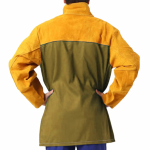 Premium Quality Cowhide Split Leather Welding <b>Jacket</b> Leather Industrial Safety Heavy Duty Fire Heat <b>Spark</b> Resistant for Body - Product Image 4