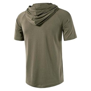 <b>Men's</b> Summer Custom Printed Digital Embroidered <b>Short</b> <b>Sleeve</b> Pullover <b>Hoodie</b> Regular Fit Workout Gym Wear 100% Cotton Customized - Product Image 6