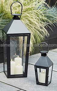 Set of Three <b>Black</b> Metal <b>Lanterns</b> for Indoor and <b>Outdoor</b> Parties Decoration Customizable Home Decoration - Product Image 6