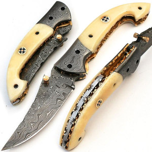 Premium Damascus Steel Folding Knife Handmade Folding Pocket <b>Tool</b> Outdoor <b>Camping</b> Hiking Fishing Hunting Utility Knife - Product Image 3