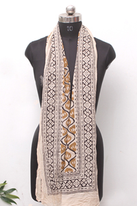 Authentic Bagru Hand Block Print Cotton <b>Sarong</b> – Mustard Floral Ethnic Pareo – Sustainable Eco-Friendly Beach <b>Wrap</b> - Product Image 3