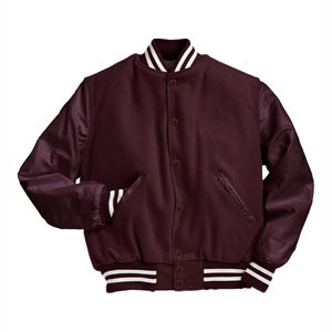 Blousons universitaires pour hommes avec logo personnalisé, nouveaux designs – Blouson universitaire uni en toile pour hommes, avec lettres brodées sur le devant – Vente en gros - Product Image 6