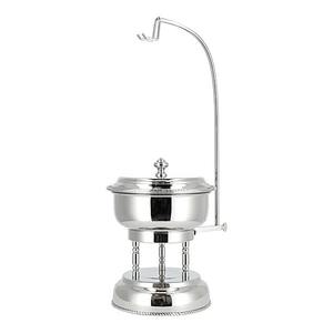 Plat de service de luxe en acier inoxydable argenté avec couvercle et crochet de suspension, idéal pour les mariages et hôtels au Moyen-Orient - Product Image 2