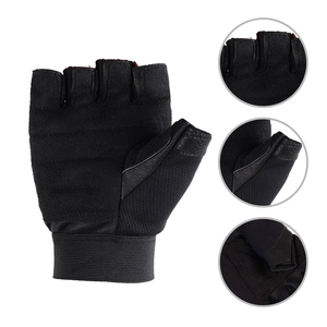 Half Finger <b>Gloves</b> <b>Black</b> Polyester Unisex Summer Pull-On Closure - Product Image 1