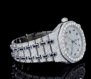 Montre à quartz avec calendrier pour homme, entièrement sertie de diamants, en acier inoxydable, luxe, hip-hop, étanche, montre-bracelet pour affaires - Product Image 3