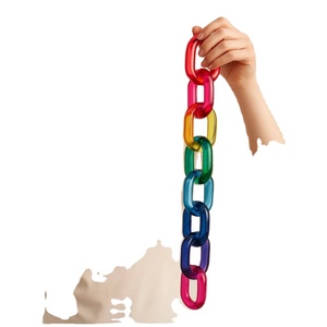 Cadena de Eslabones de Resina Transparente, Ecológica y Grande, Decoración Navideña para Colgar en la Pared, Cortina Divisoria de Habitaciones con Diseño de Ángel Personalizado, Saniya - Product Image 1