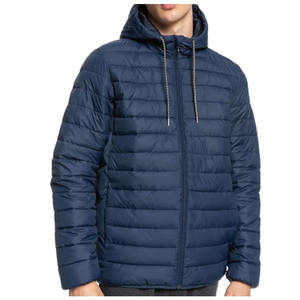 Men Coated Stand Varsity Puffer <b>Jacket</b> Long Sleeve Pullover Hoodie Zipper Regular Fit Breathable Fabric Custom Logo Printing - Product Image 1