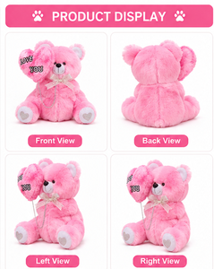 Oso de Peluche Rosa, Juguete de Peluche Suave de Velboa, Animal de Peluche Adorable, Cojín para Abrazar, Regalo Personalizado, OEM, Venta al Por Mayor - Product Image 3