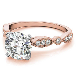 แหวนหมั้นเพชรแล็บโกรว์ดีไซน์ลายสแกลลอปทองคำ 18k สวยงาม พร้อมลายมิลเกรน สำหรับผู้หญิงและเด็กผู้หญิง สวมใส่ในงานแต่งงาน - Product Image 4